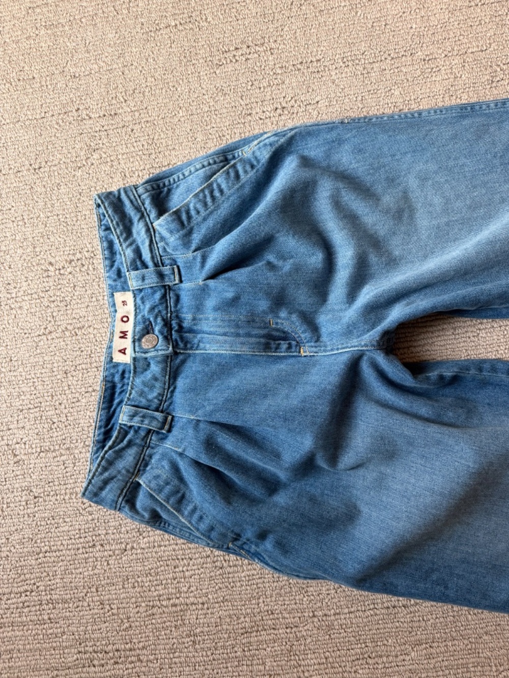 AMO Denim Matilda Soft Wide Leg Pleat Front Trouser Jeans Sz 25/26 NEW $305!! - Picture 6 of 9